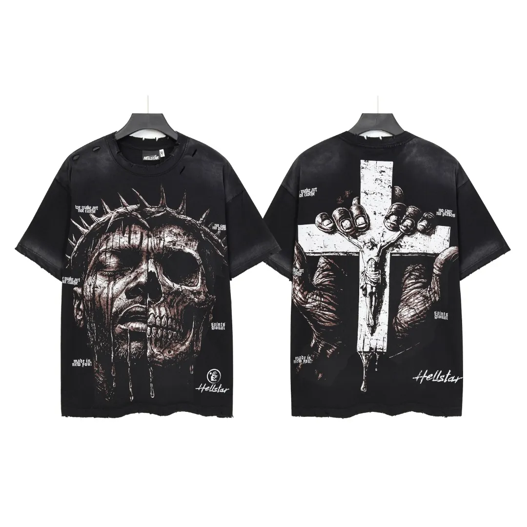 9303# Black ｜ P67 Hellstar/ （In Stock ） ： + + T （fabric):32 250 Sizes（size）：S-M- L- X L （colour）： Black 👉